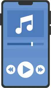 フリーイラスト スマホで再生する音楽