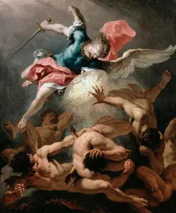 フリー絵画 セバスティアーノ・リッチ 「叛逆天使の墜落」 （1720）