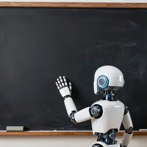 AI画像 黒板の前のロボット