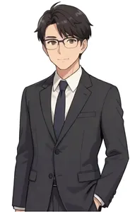 AI画像 眼鏡をかけた男性会社員