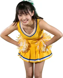AI画像 屈んだポーズのチアリーダー