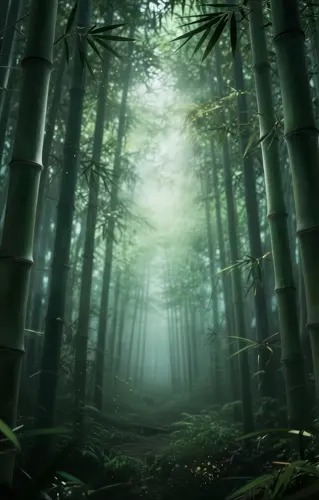 フリーAI画像, CC0 AI画像, イラスト（AI画像）, 風景（AI画像）, 自然, 竹林, 竹（タケ）