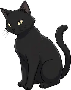 AI画像 座っている黒猫
