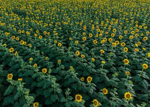 フリー写真 テキサス州南部のひまわり畑