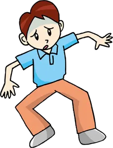 フリーイラスト めまいがしてふらつく男性