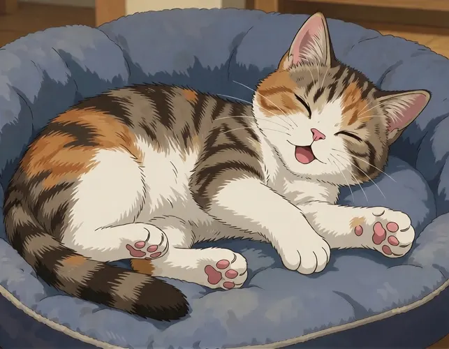 フリーAI画像, CC0 AI画像, イラスト（AI画像）, 動物（AI画像）, 哺乳類, 猫（ネコ）, 三毛猫