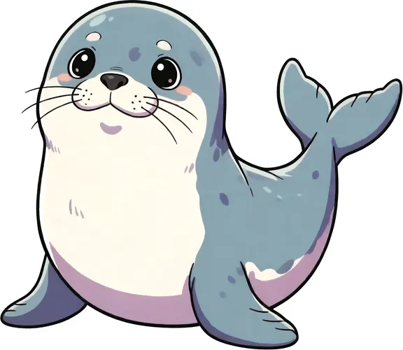 フリーAI画像, CC0 AI画像, イラスト（AI画像）, 動物（AI画像）, 哺乳類, 海豹（アザラシ）, 子供（動物）