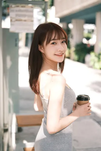フリー写真, 人物（写真）, 女性（写真）, アジア人女性, 若い女性, ポートレイト, シリーズ（1548）, 台湾人, ワンピース姿, 珈琲（コーヒー）