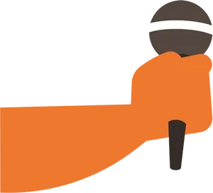 フリーイラスト マイクを持った手