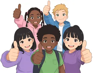 AI画像 グーサインの子供たち