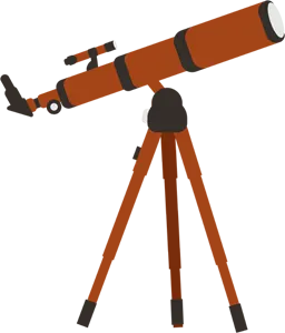 フリーイラスト 天体望遠鏡