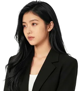 AI画像 斜めを向いたジャケット姿のアジア人女性