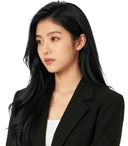 フリーAI画像, CC0 AI画像, 写真（AI画像）, 人物（AI画像）, 女性（AI画像）, アジア人女性, 若い女性, ポートレイト, ジャケット姿, 白背景