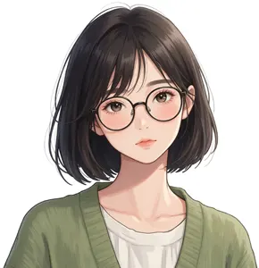 AI画像 眼鏡をかけた若い女性