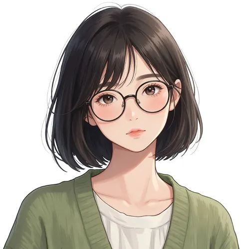 フリーAI画像, CC0 AI画像, イラスト（AI画像）, 人物（AI画像）, 女性（AI画像）, 若い女性, 眼鏡姿